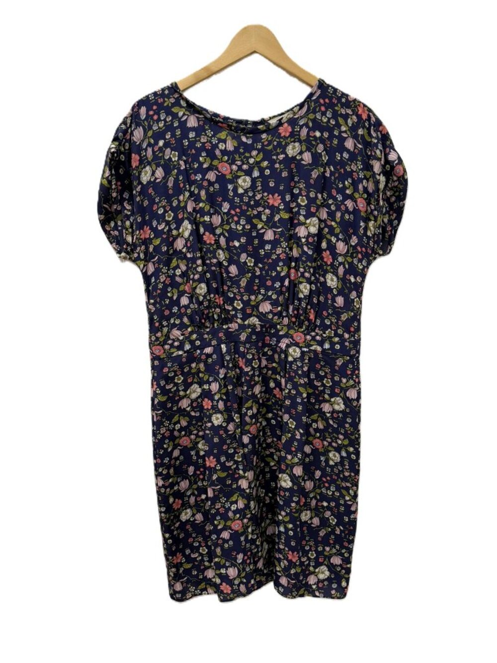 Rebecca Taylor Silk Floral Dress Size 10 Navy Pink Print